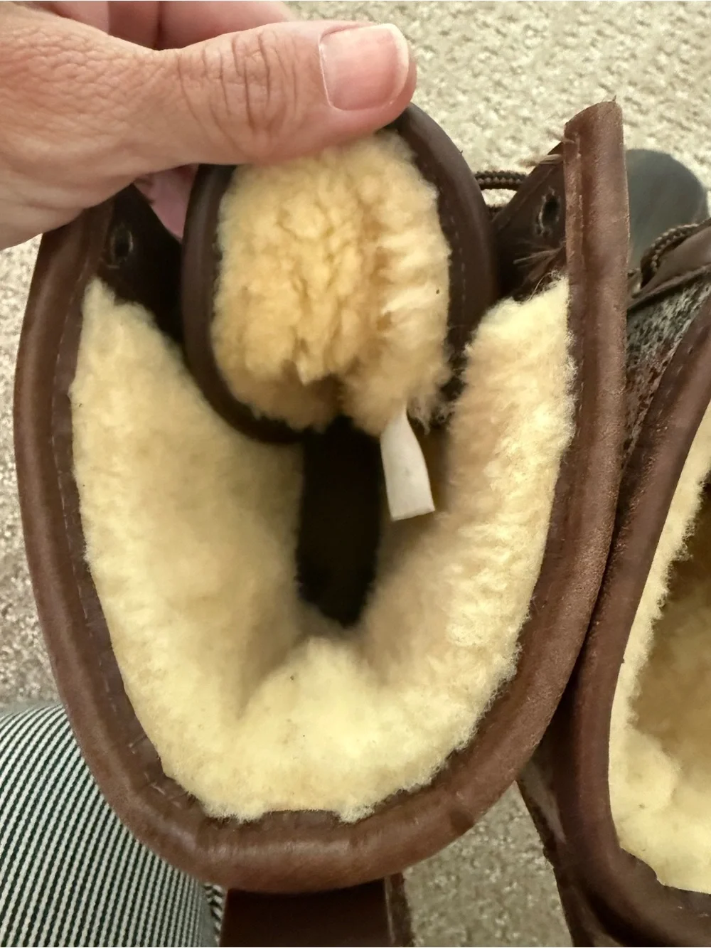 LL bean boots plaid duck boot shearling fur lining made in USA sz 8 gorpcore
